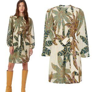 NWT Marie Oliver Catie Long Sleeves Cream Mini Dress in Lichen Size: Medium